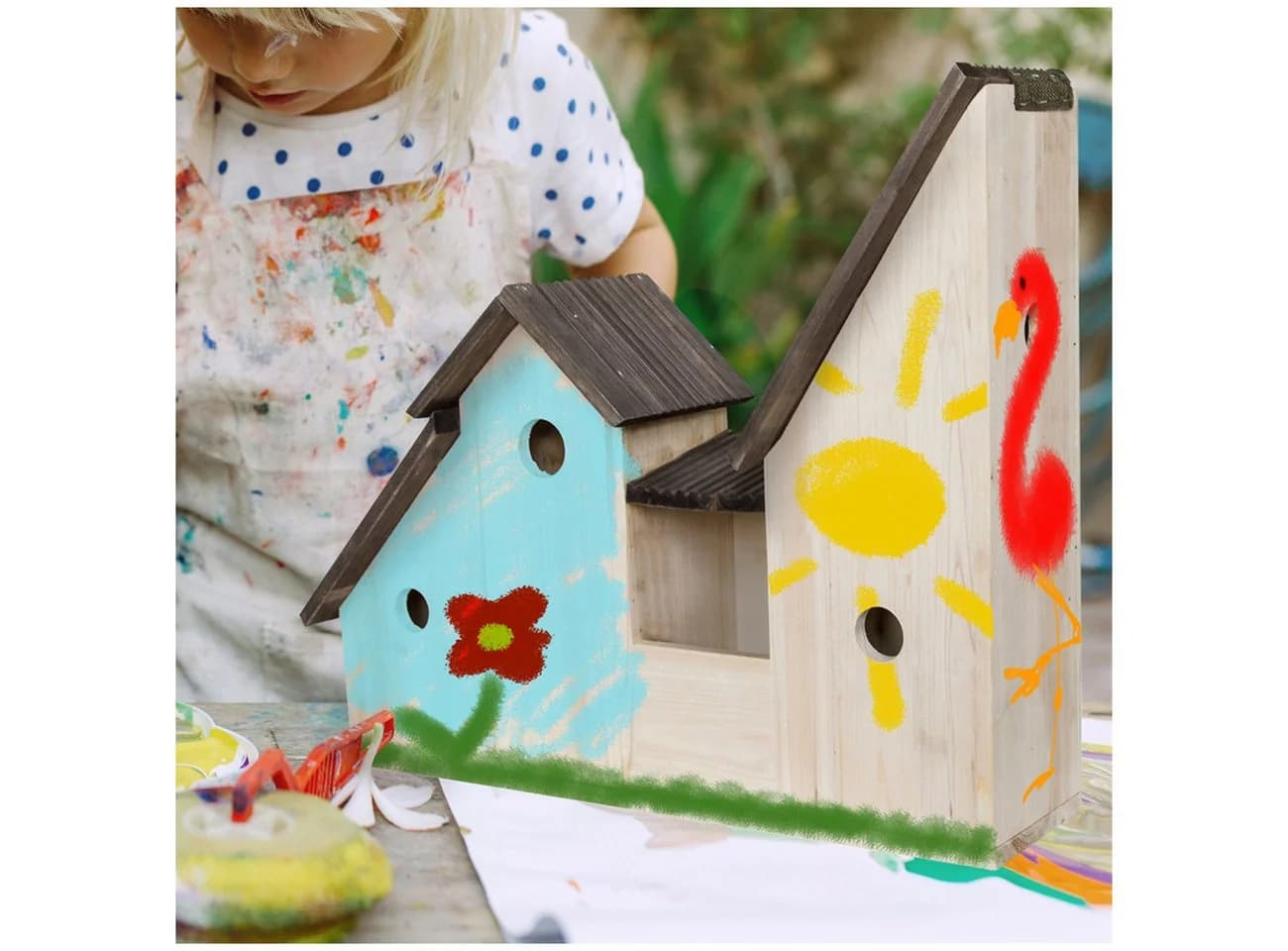 HTI-Line Vogelhaus Vogelhotel Mina zum Bemalen Nistkasten - Bild 2