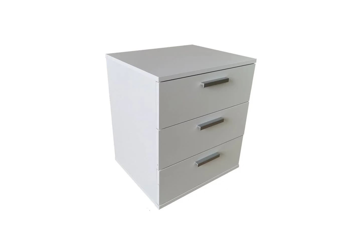 HTI-Line Nachtschrank Nina mit 3 Schubladen Weiß Modern - Bild 2