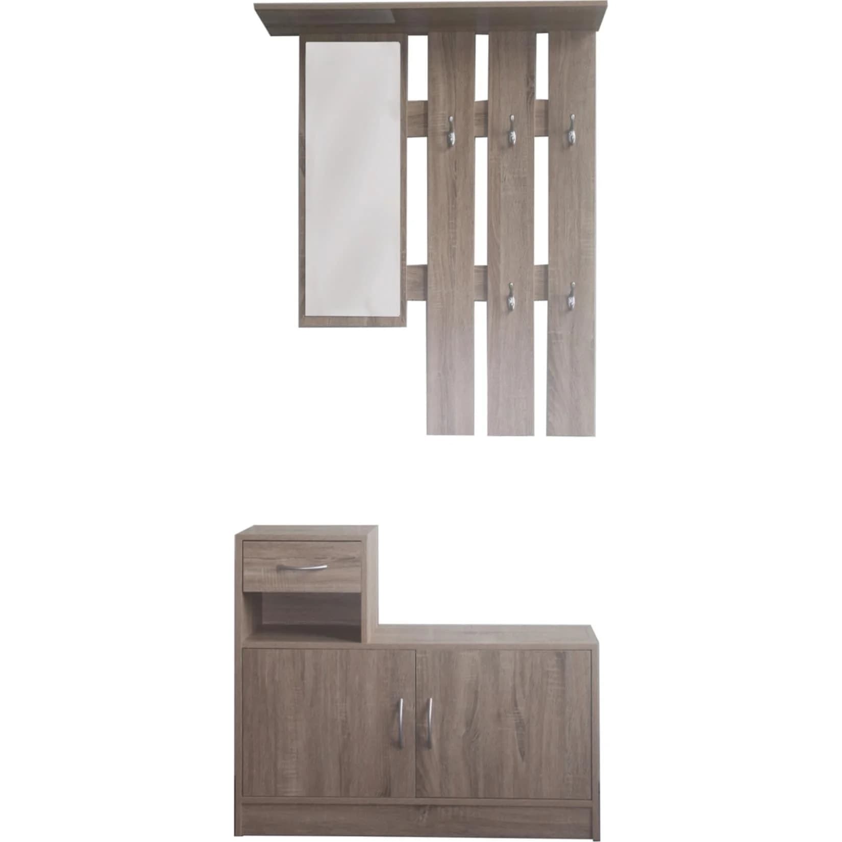 HTI-Line Garderobe Thekla Set mit Spiegel und Schuhschrank