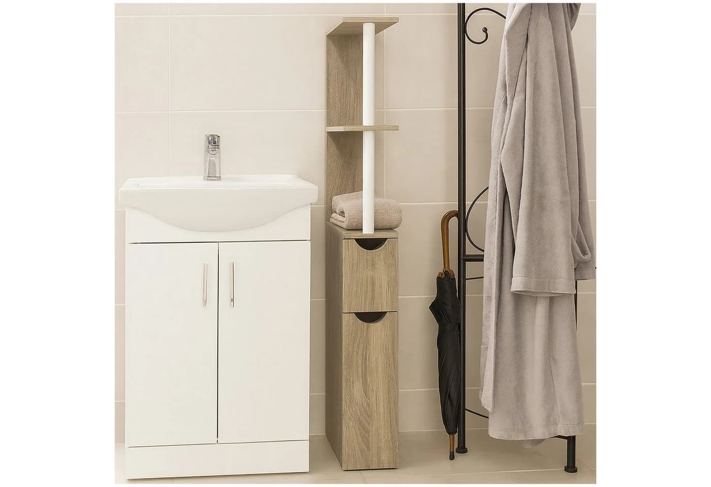 HTI-Line Raumteiler Nischenregal Thekla M Grau Modern