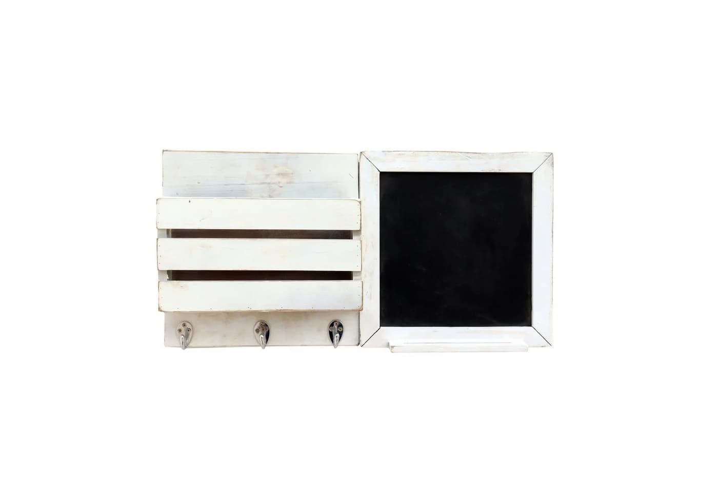 HTI-Living Schlüsselbrett Garderobe mit Tafel Lino Weiß Landhausstil - Bild 2