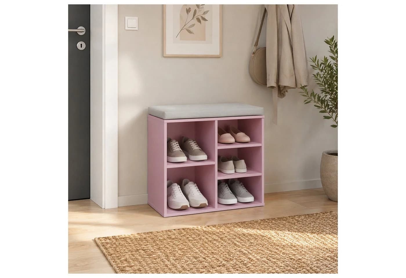 HTI-Living Schuhbank Katja Rosa mit 5 Fächern