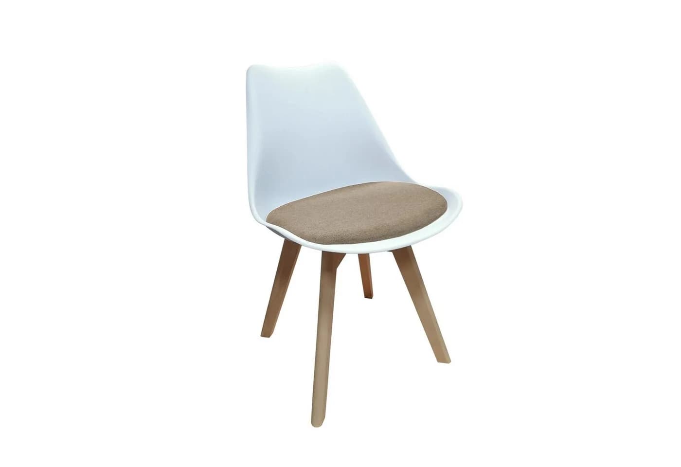 HTI-Living Esszimmerstuhl Atlanta Weiß/Beige Kunststoffschale