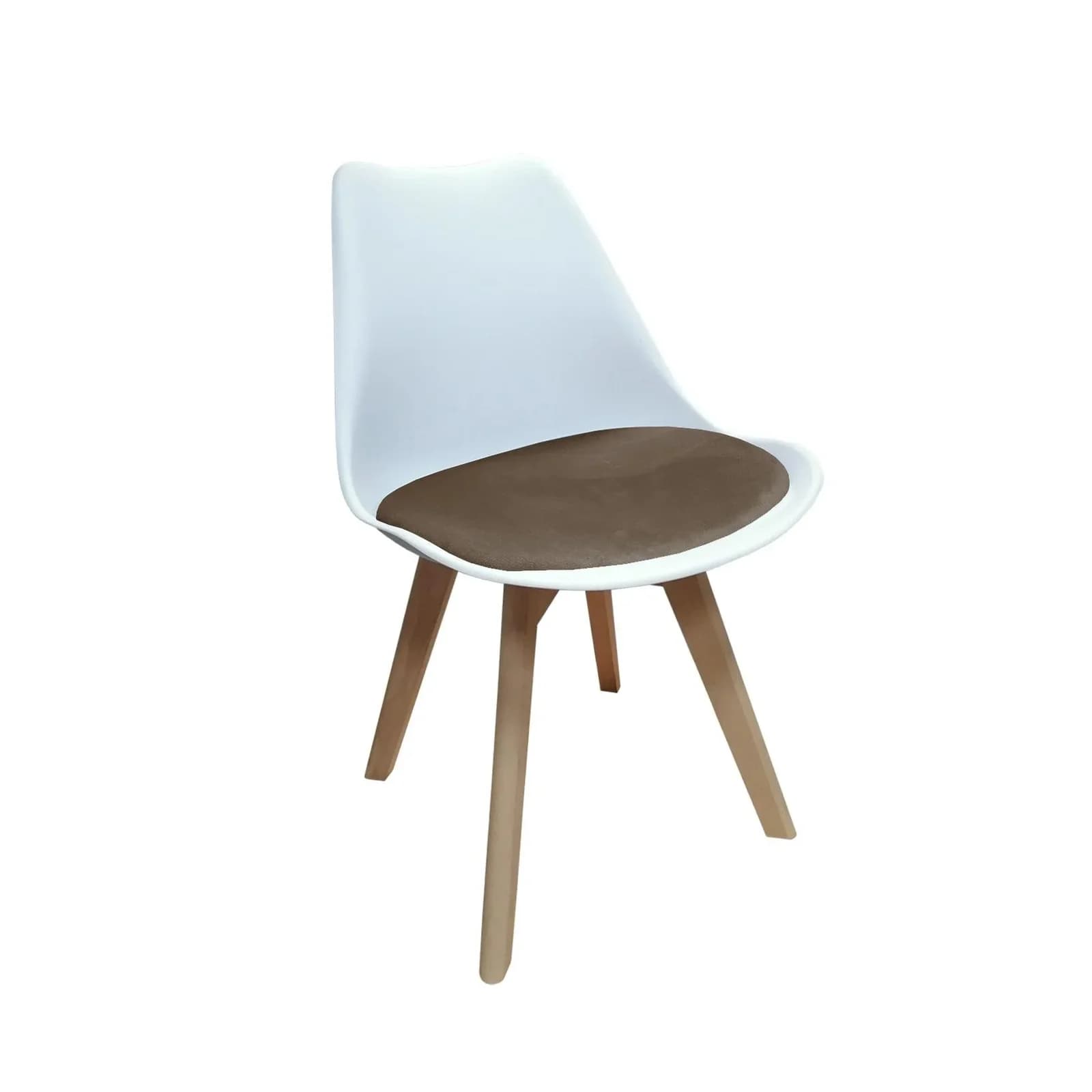 HTI-Living Stuhl Atlanta Weiß Velvet Braun Kunststoff