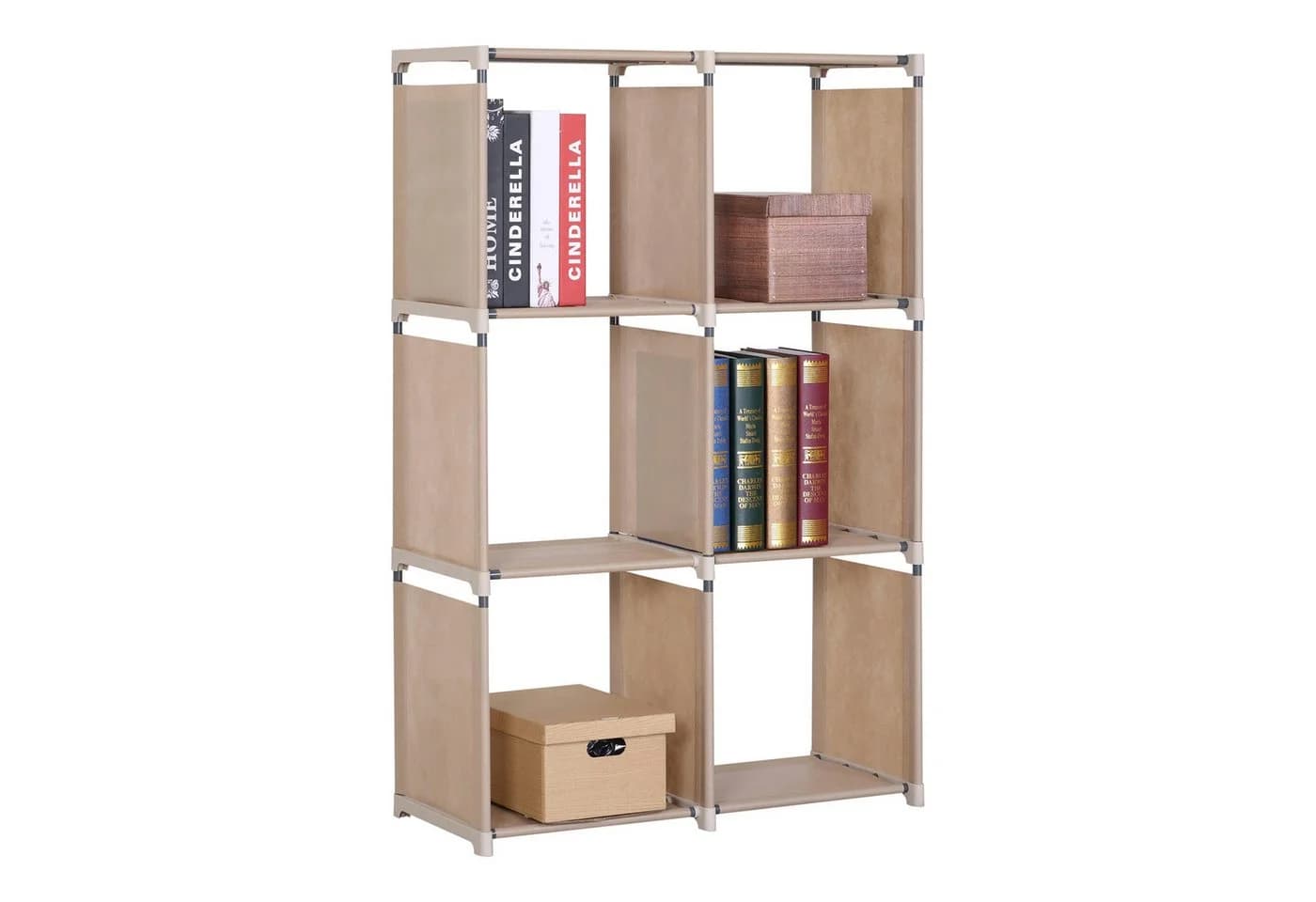 HTI-Living Stoffregal 6 Fächer Beige