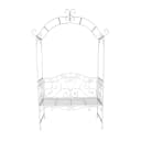 HTI-Living Rosenbogen Gartenbank Weiß Metall Barock Bild 1