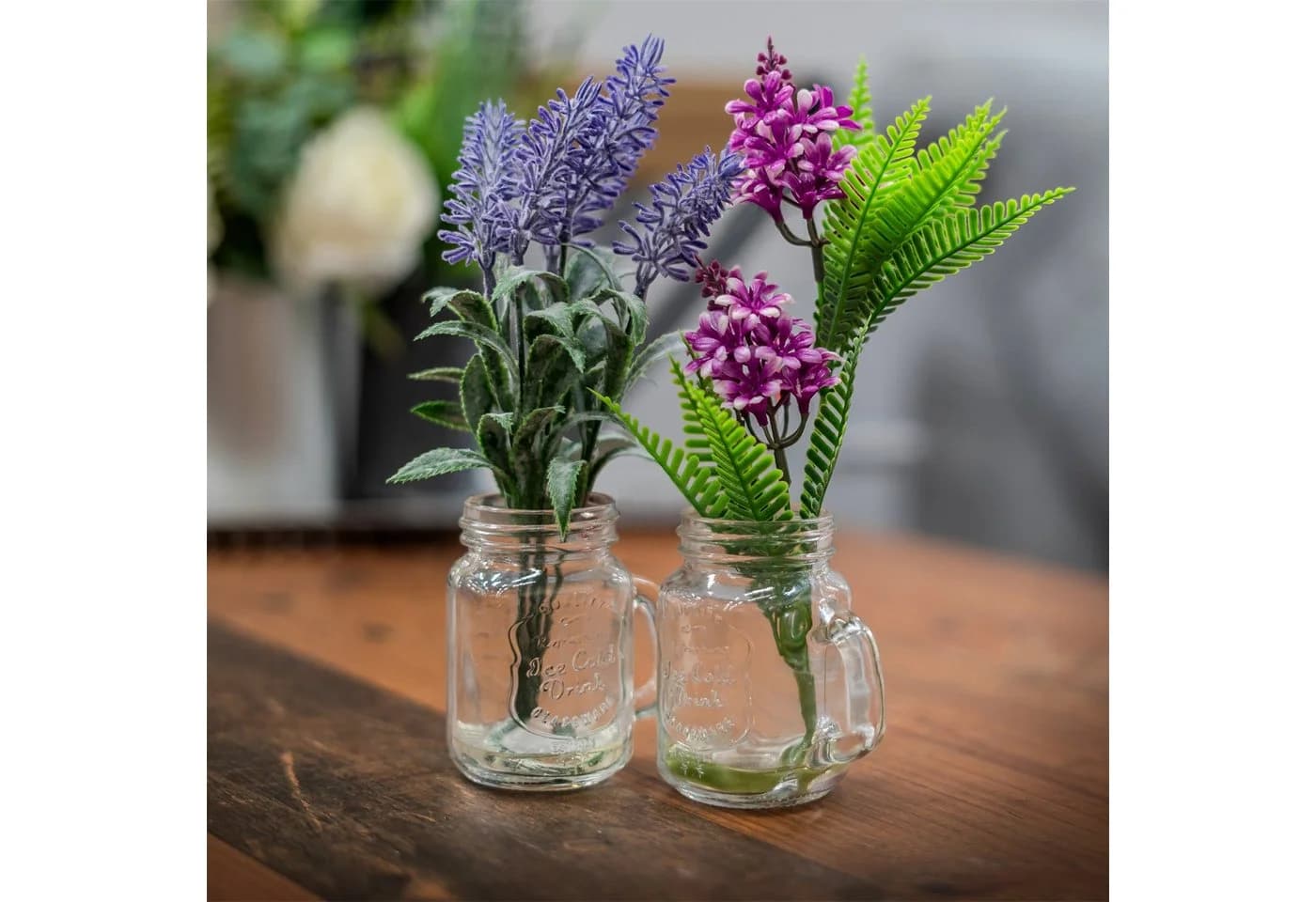 NTK-Collection Lavendel Kunstblume in Glaskrug Leilani Lila