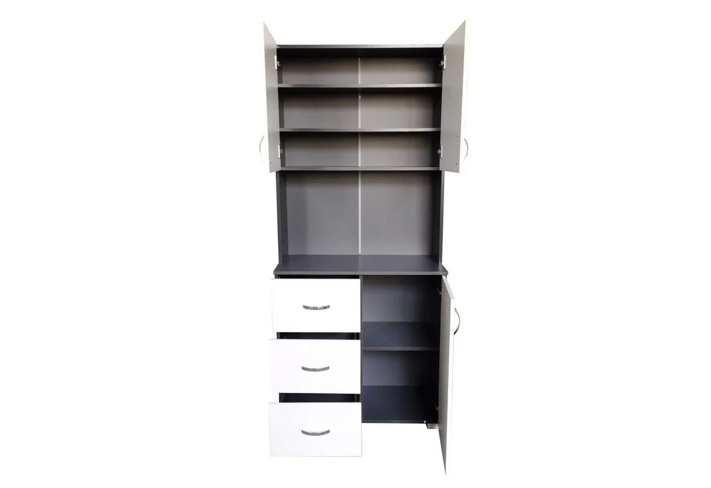 HTI-Line Küchenbuffet Blanca Grau/Weiß Hochschrank mit Schubladen - Bild 2