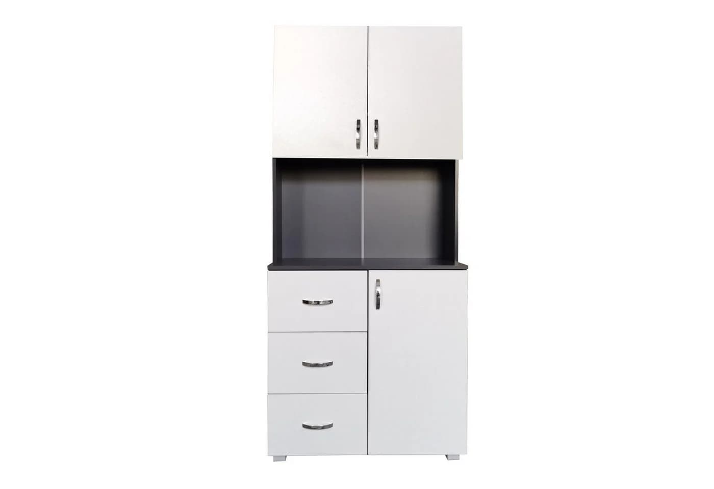 HTI-Line Küchenbuffet Blanca Grau/Weiß Hochschrank mit Schubladen - Bild 3