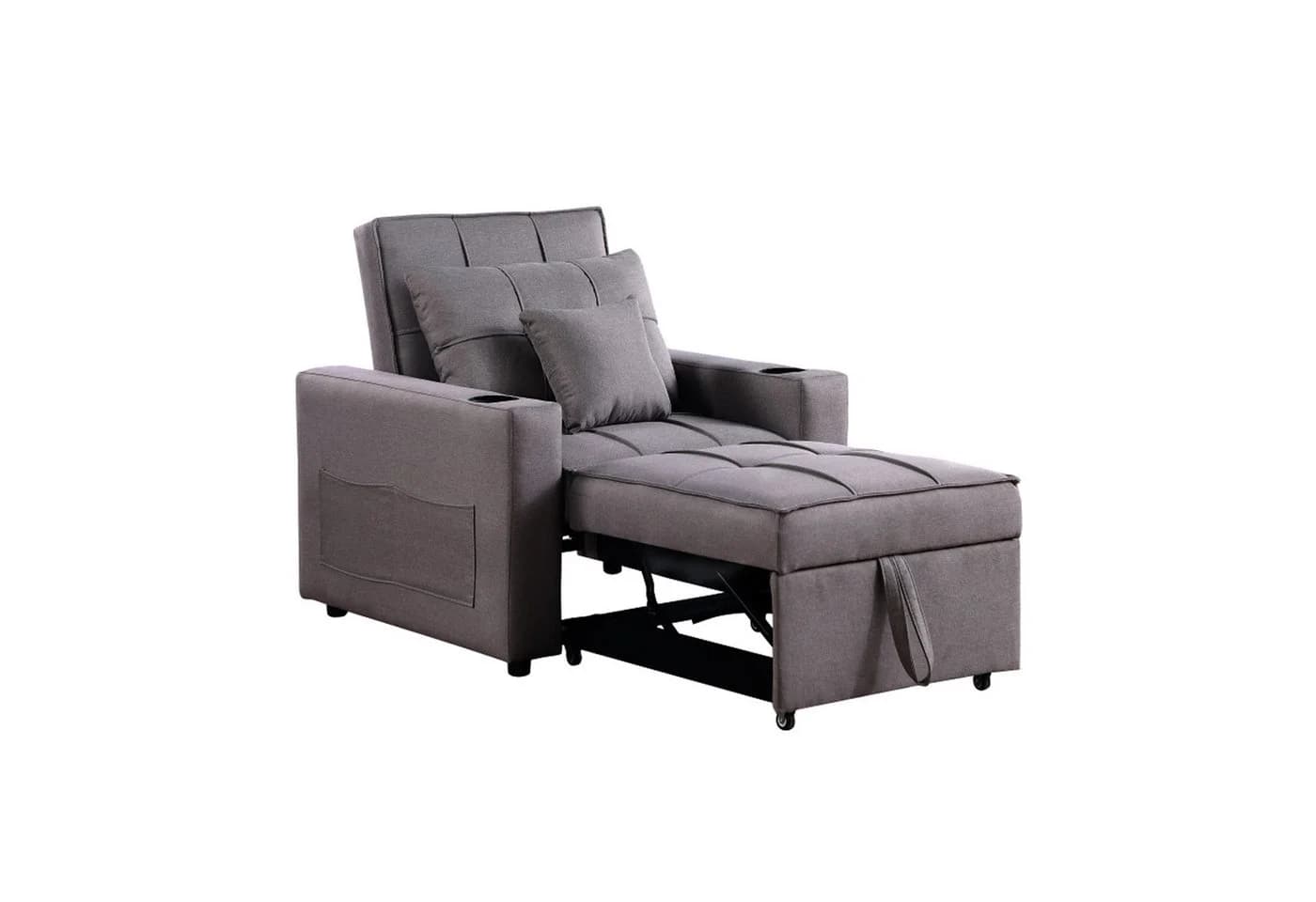 HTI-Living Relaxsessel Maritta Grau mit Becherhalter und Schlaffunktion - Bild 3