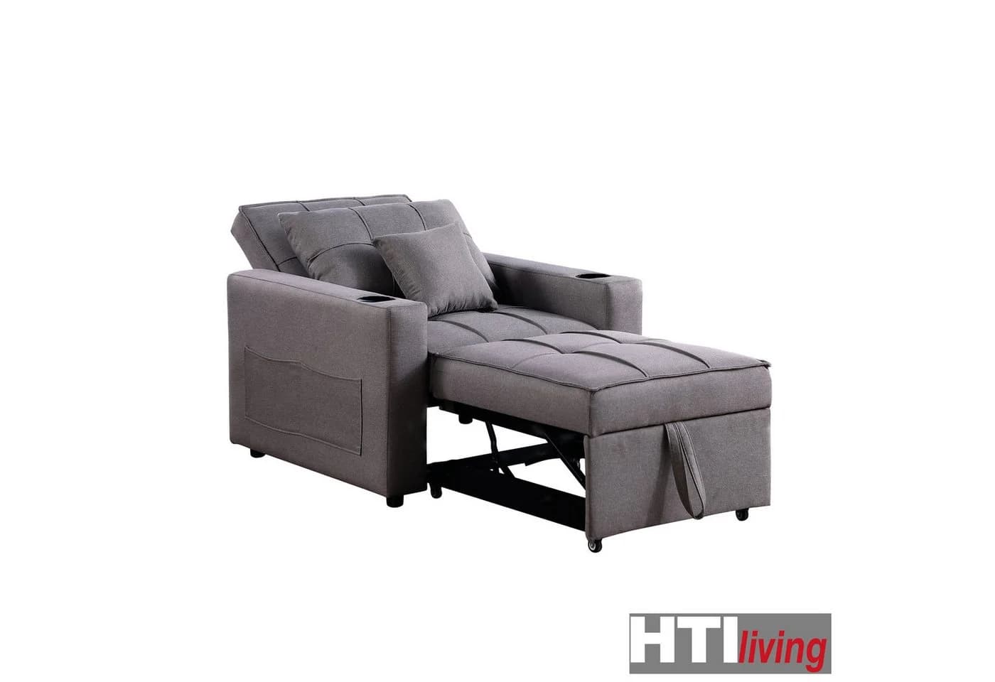 HTI-Living Relaxsessel Maritta Grau mit Becherhalter und Schlaffunktion - Bild 4