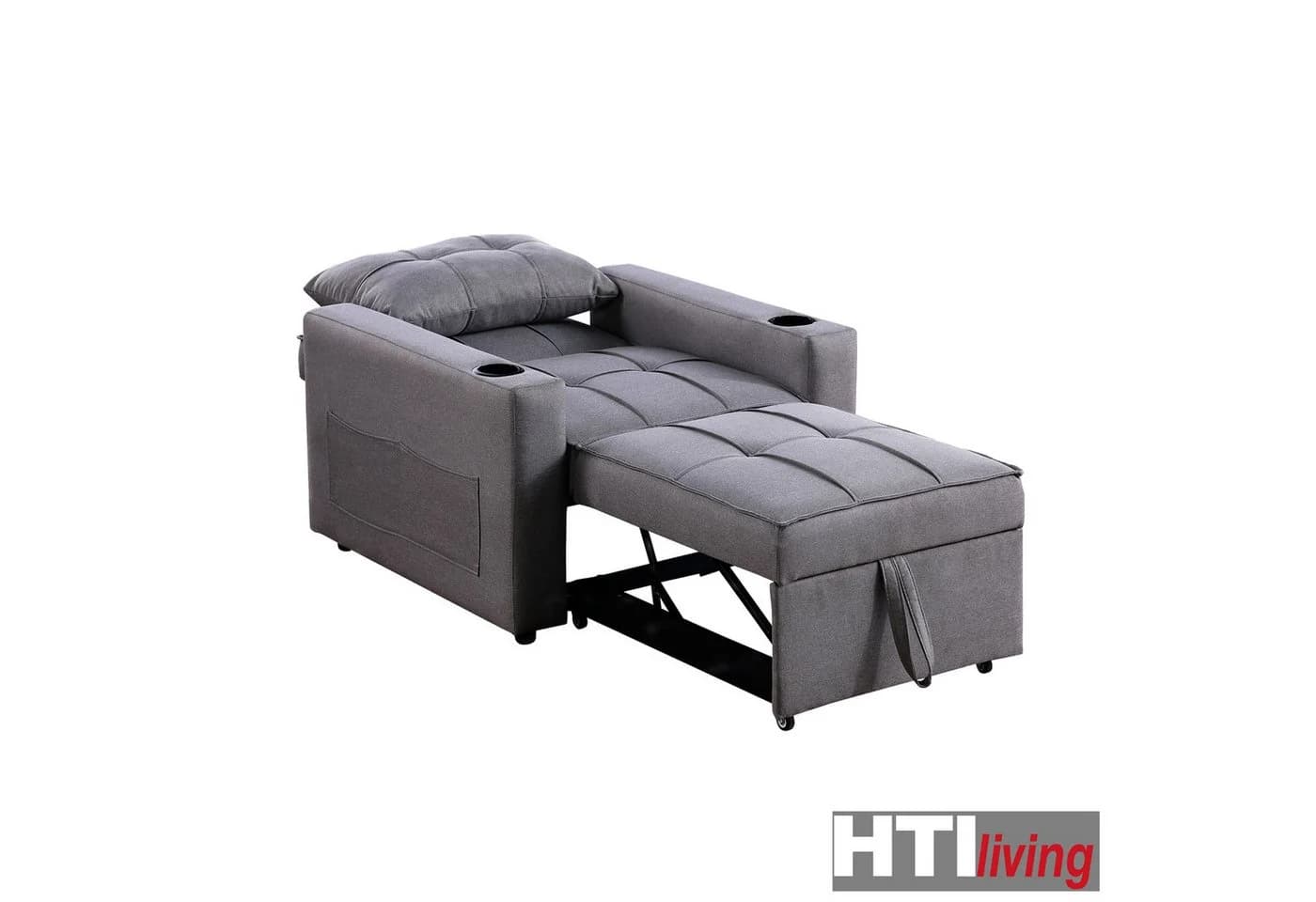 HTI-Living Relaxsessel Maritta Grau mit Becherhalter und Schlaffunktion - Bild 5