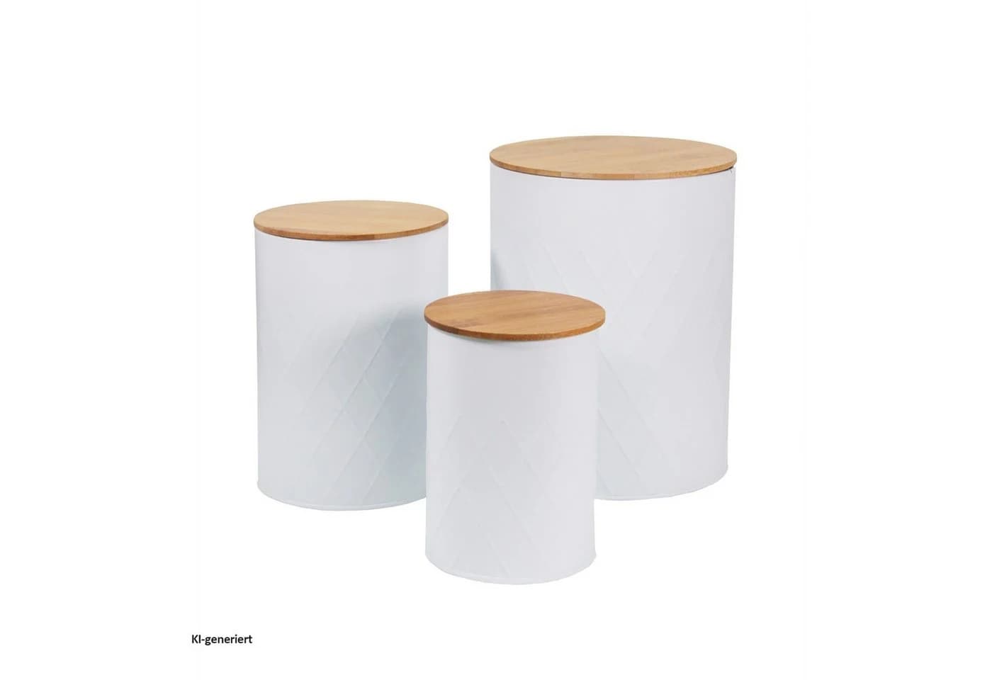 Neuetischkultur Vorratsdose 3er-Set weiß mit Holzdeckel - Bild 2