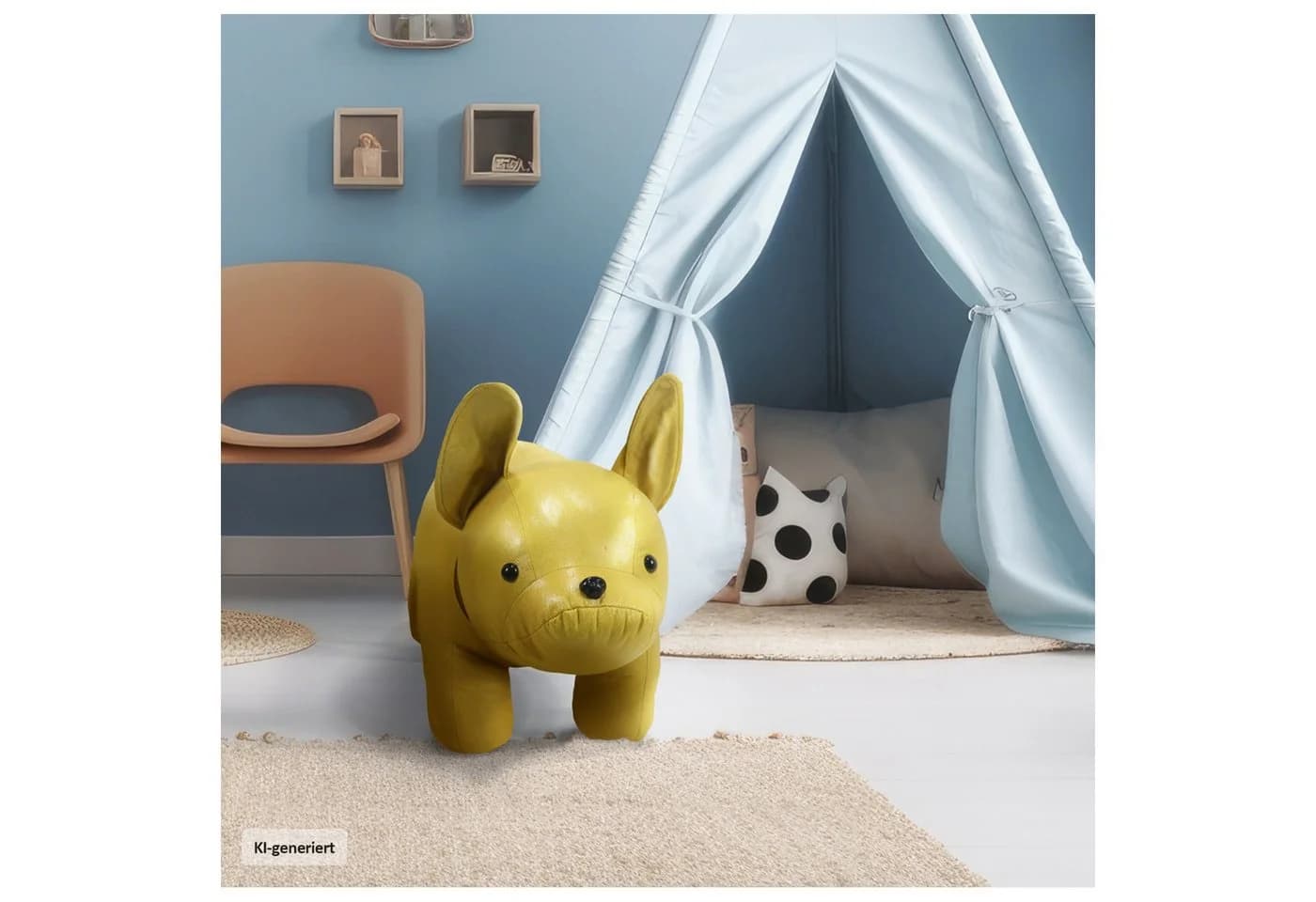 HTI-Living Kinderhocker Enrik Doggie Gelb Modernes Tierdesign