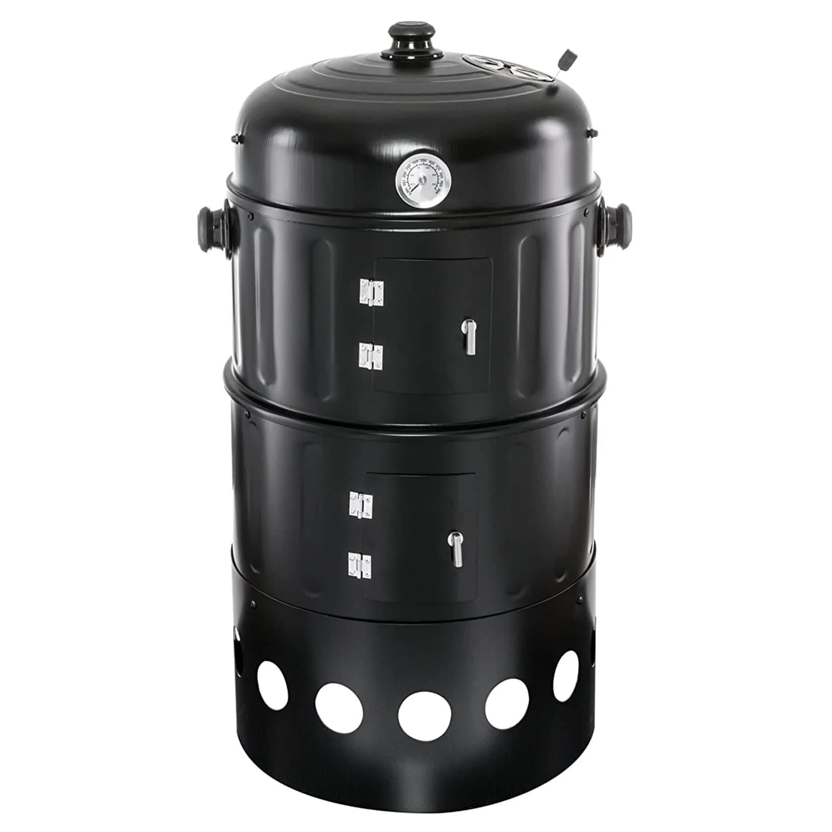 HTI-Living Smoker BBQ 3-in-1 Holzkohlegrill mit Thermometer