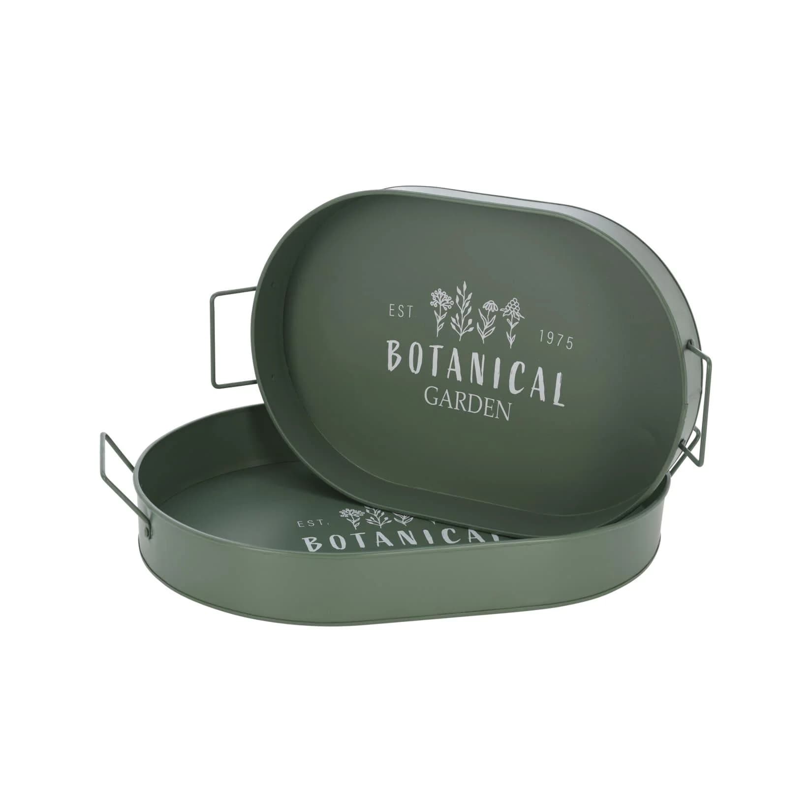 HTI-Living Deko-Tablett Set 2-tlg. Metall Retro