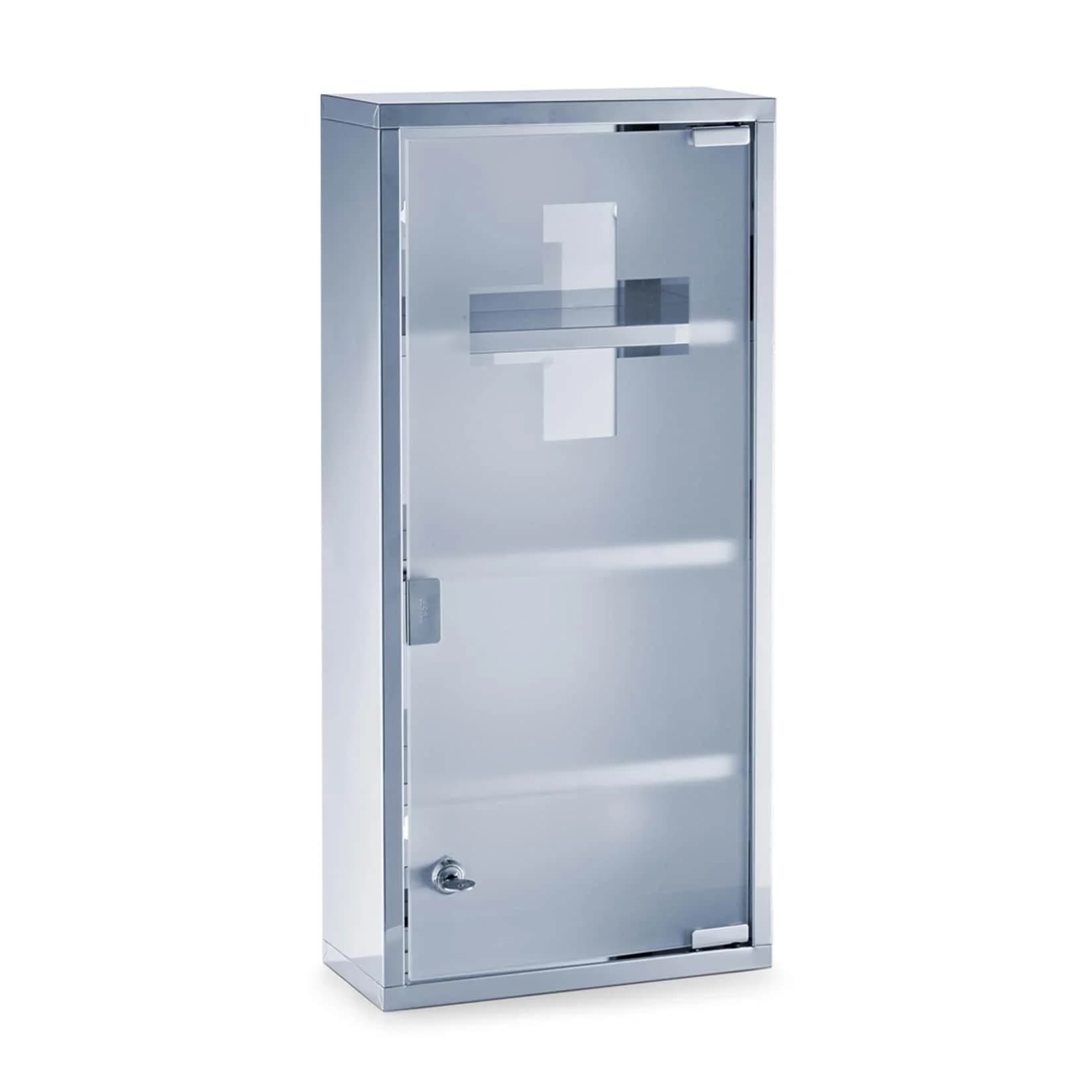HTI-Living Medizinschrank Edelstahl mit Glas und Schloss