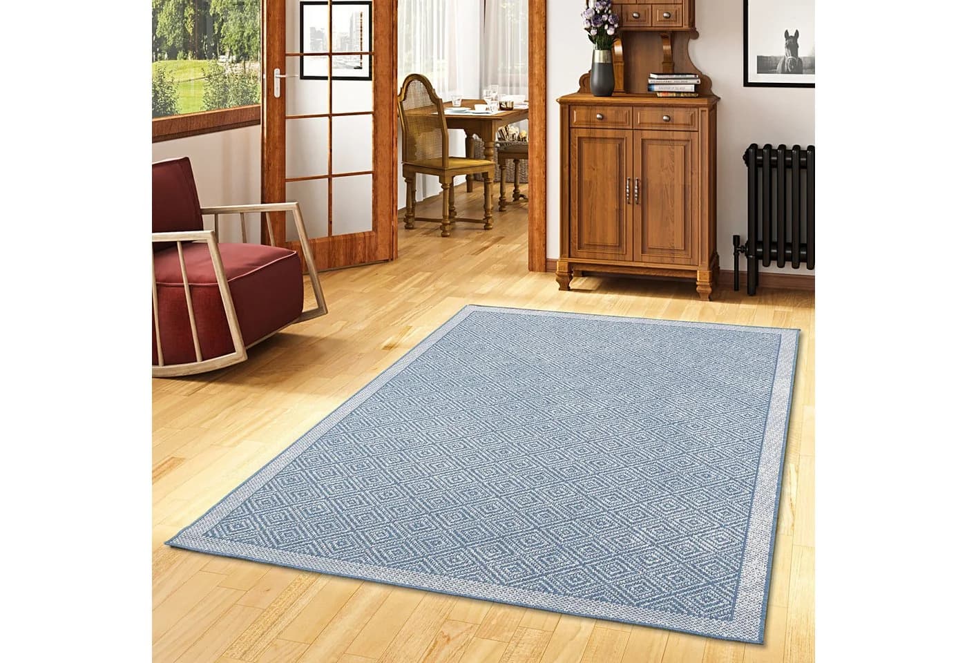 Pergamon Outdoorteppich Hampton Meliert Blau In & Outdoor