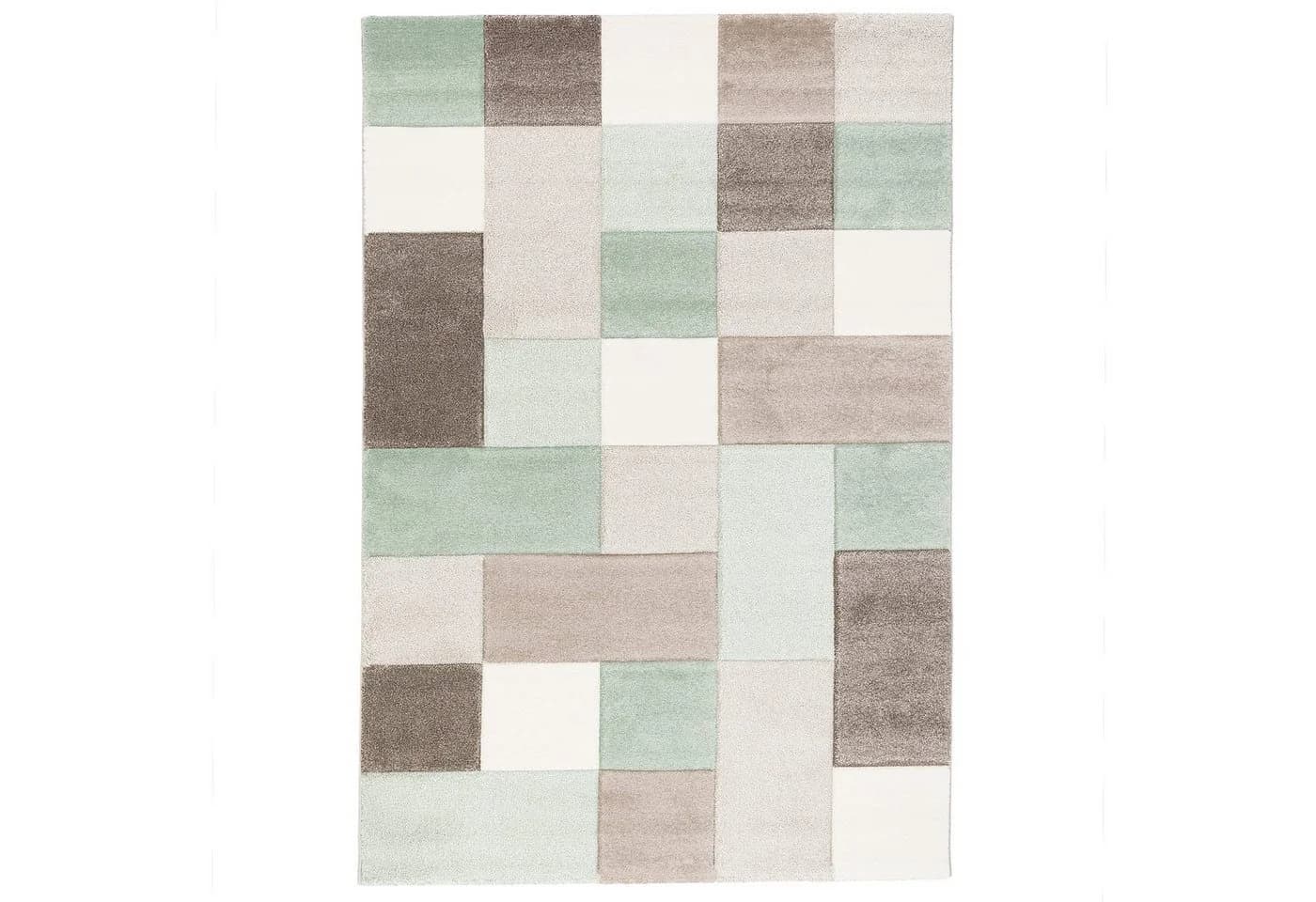Pergamon Designteppich Maui Grün Beige Karo Rechteckig