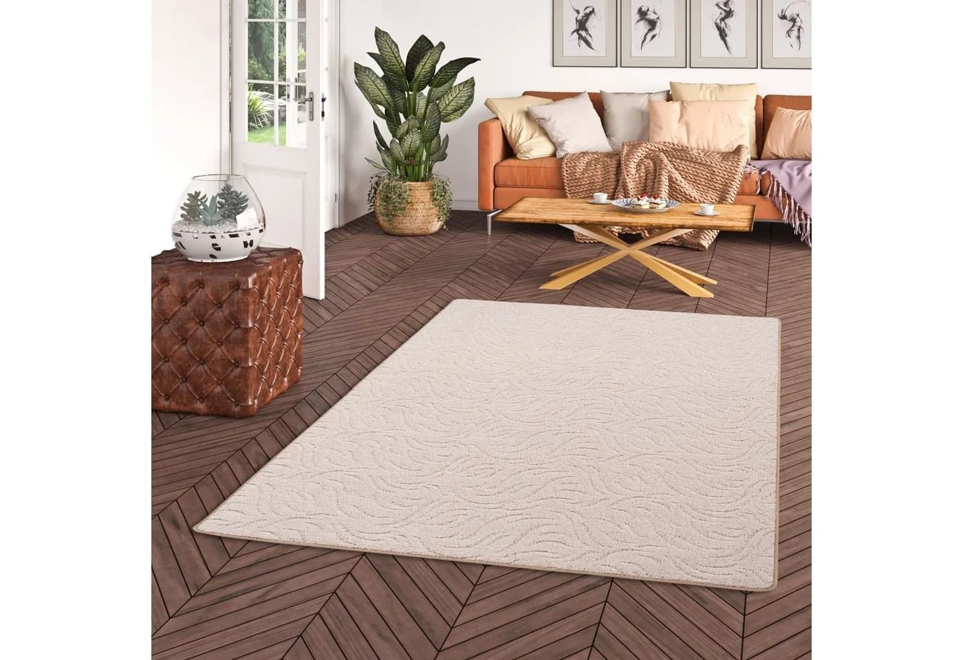 Snapstyle Hochflor-Teppich Frieda Beige Konturenschnitt - Bild 2