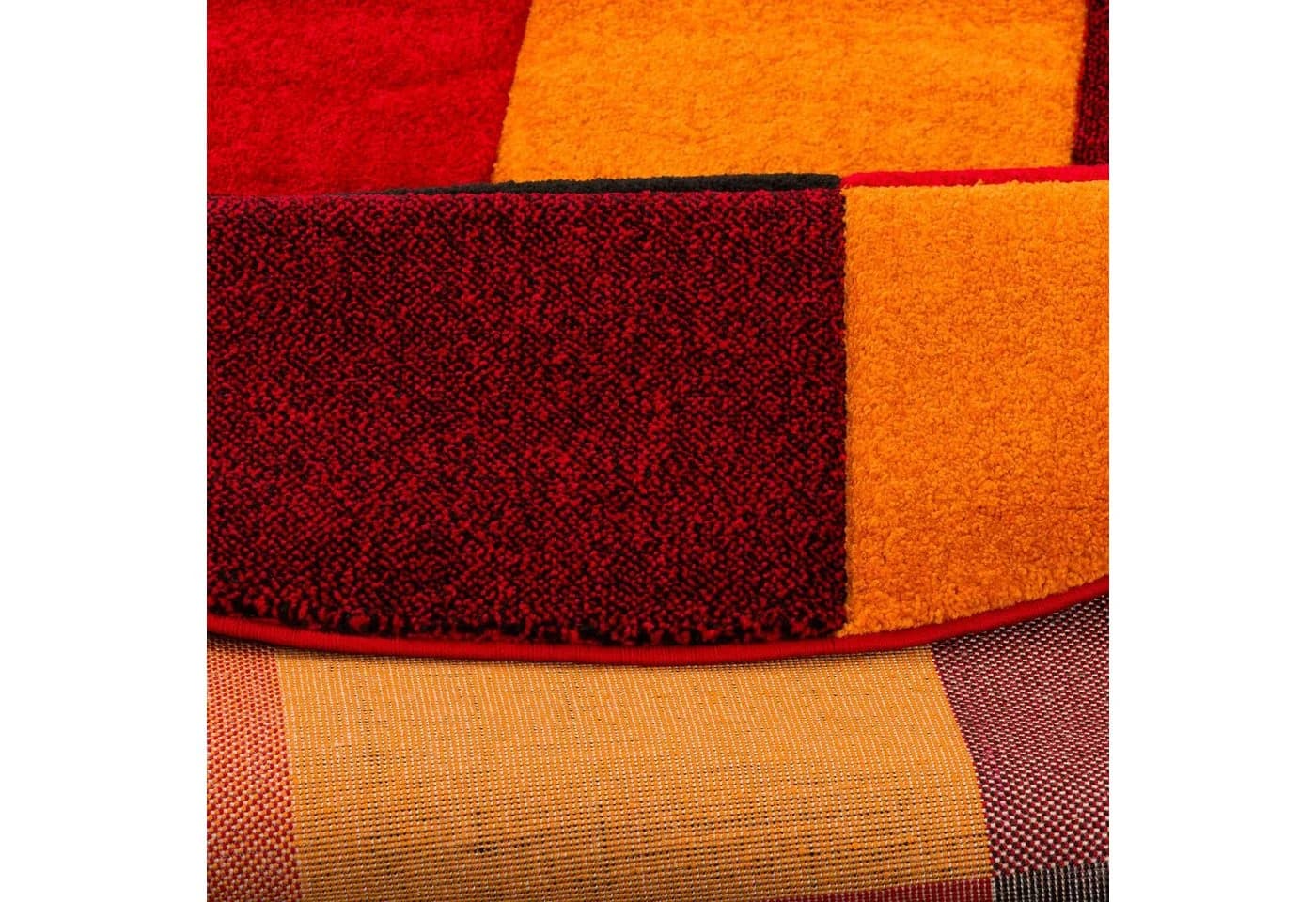 Pergamon Designteppich Brilliant Karo Rund Orange/Rot - Bild 3