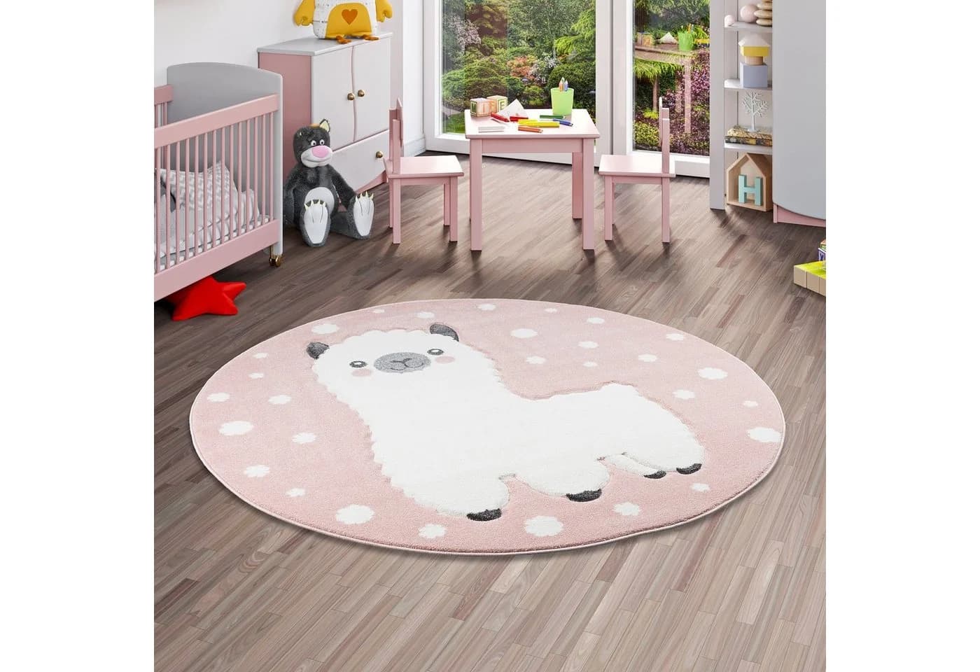 Pergamon Kinderteppich Maui Kids Alpaka Rund Rosa - Bild 2