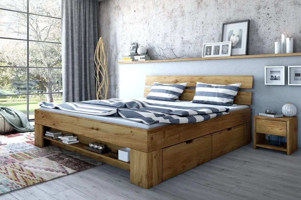 Meble Stolrus Futonbett SARA Wildeiche Massivholz mit Bettkästen - Bild 2