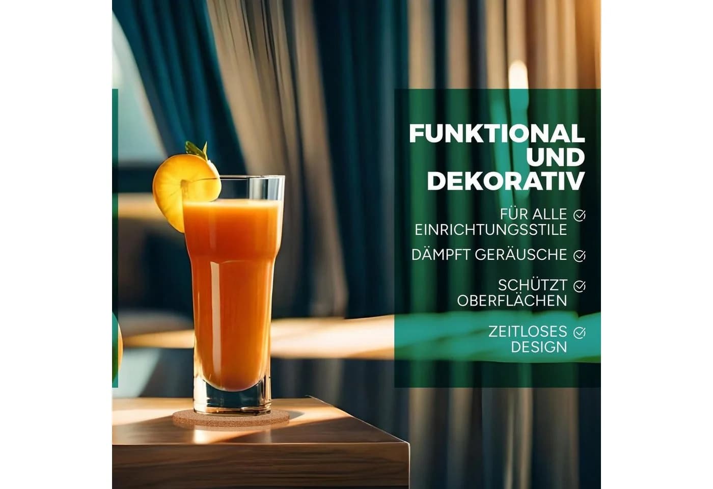 wortek Getränkeuntersetzer 10-tlg. Kork mit Holzhalterung - Bild 4