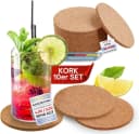 wortek Kork Getränkeuntersetzer 10er Set Braun Ø 10 cm Bild 2
