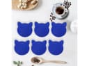 wortek Filz-Untersetzer Katze 8er Set Blau Bild 4