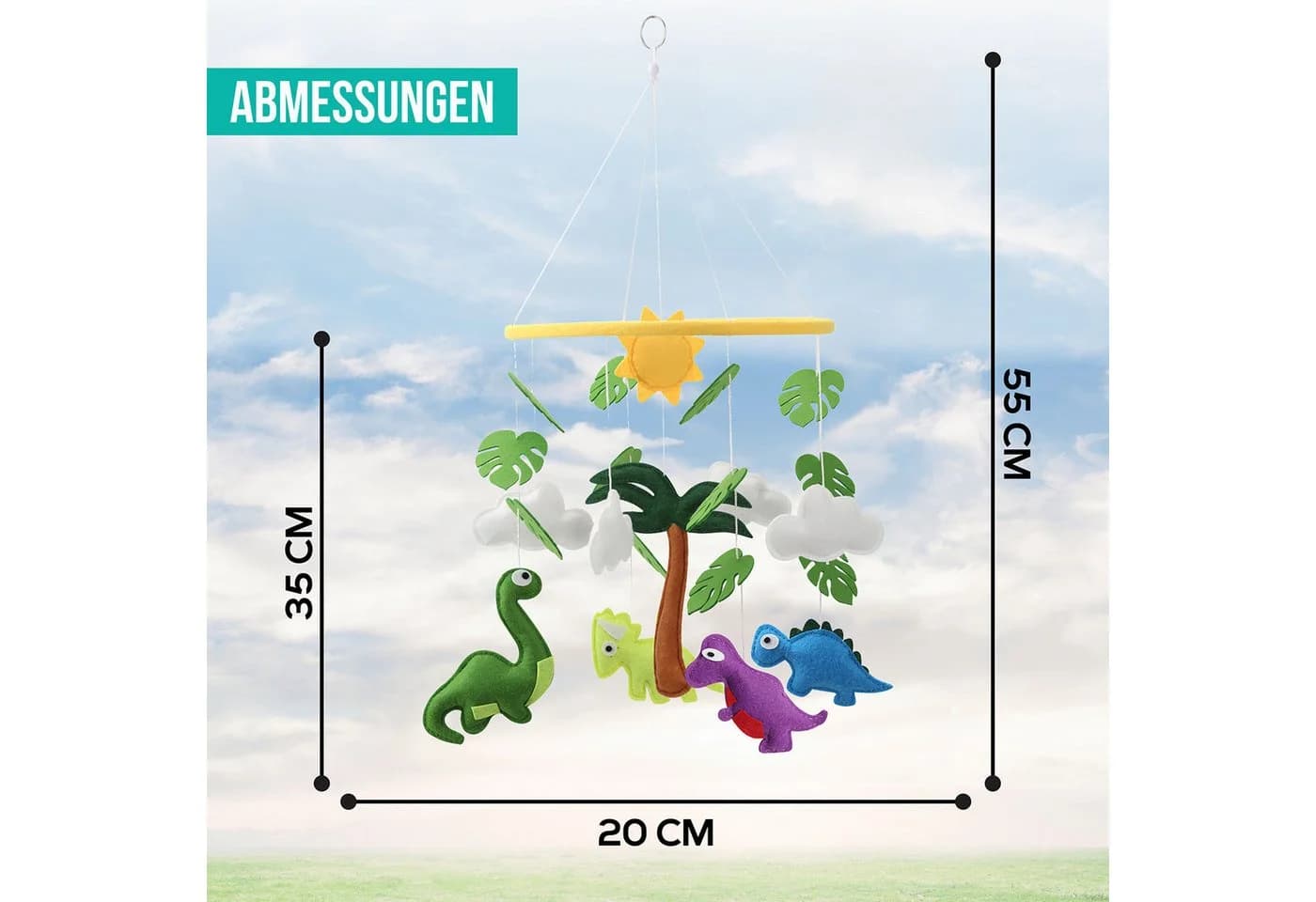 Wortek Babymöbel-Set Baby Mobile Windspiel Dino - Bild 3