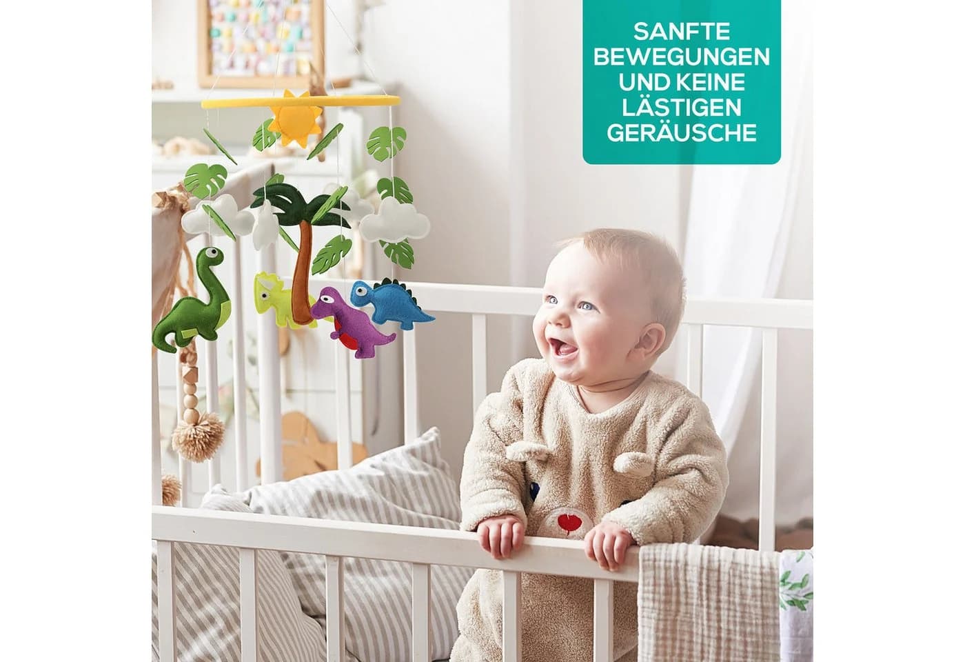 Wortek Babymöbel-Set Baby Mobile Windspiel Dino - Bild 4