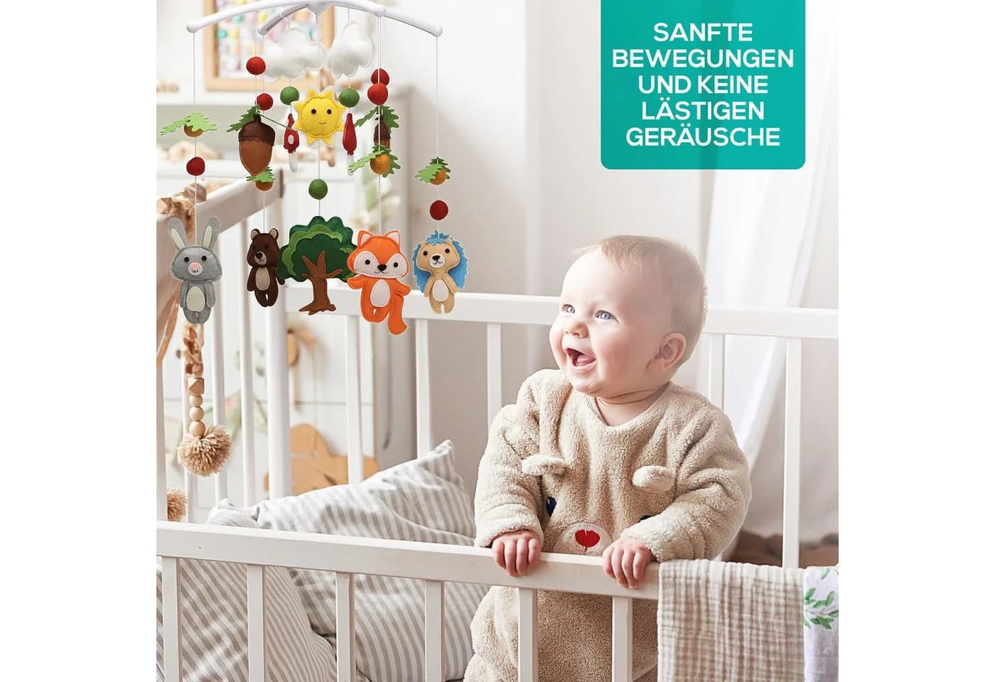 Wortek Baby Mobile Waldtiere Filz Babymobile