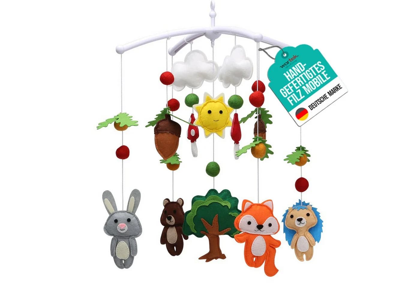 Wortek Baby Mobile Waldtiere Filz Babymobile - Bild 2