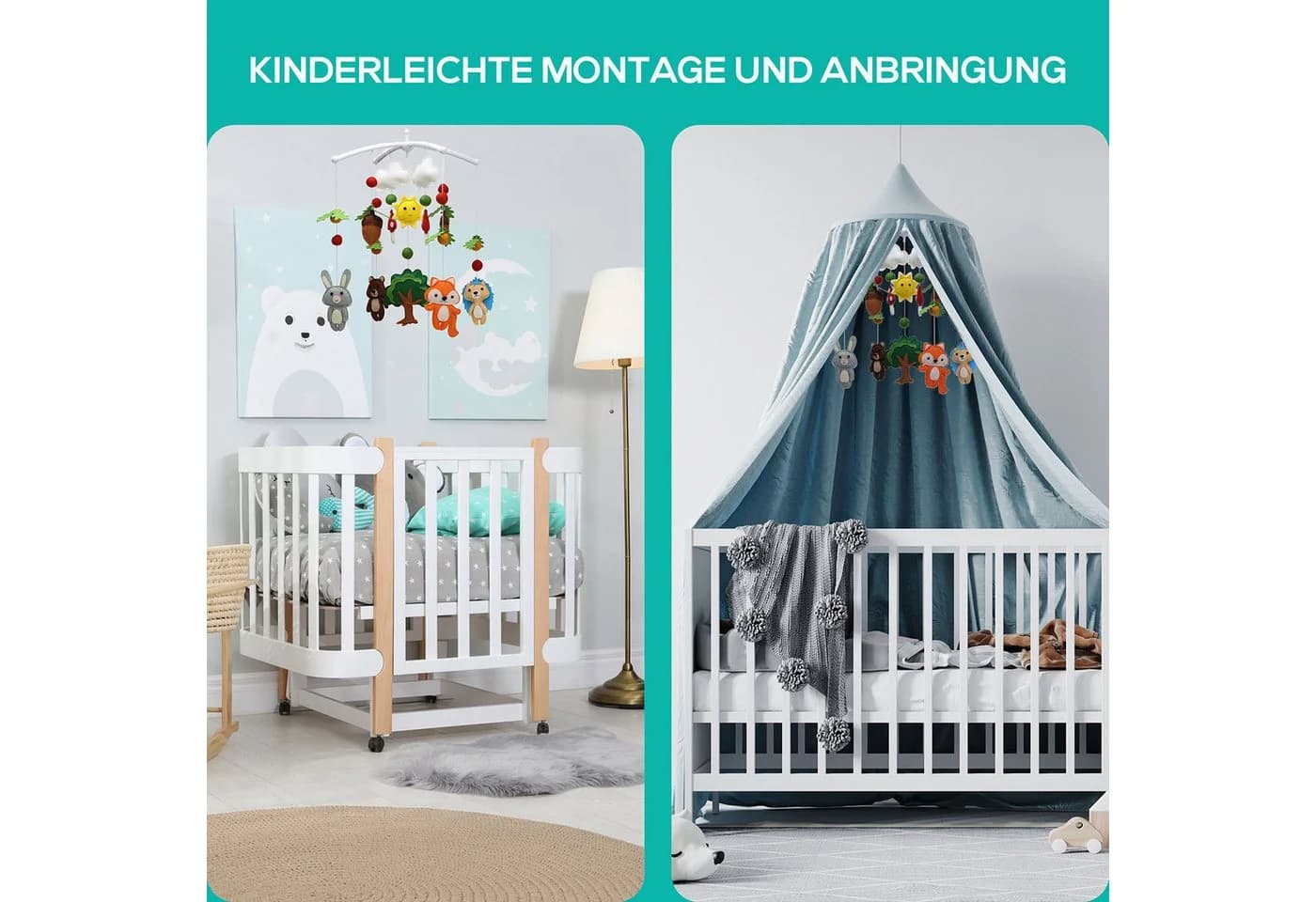 Wortek Baby Mobile Waldtiere Filz Babymobile - Bild 4
