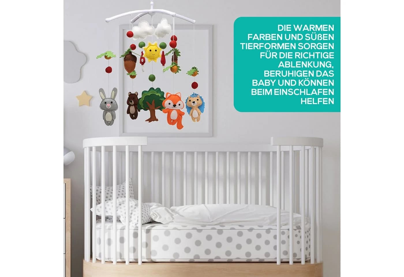 Wortek Baby Mobile Waldtiere Filz Babymobile - Bild 5