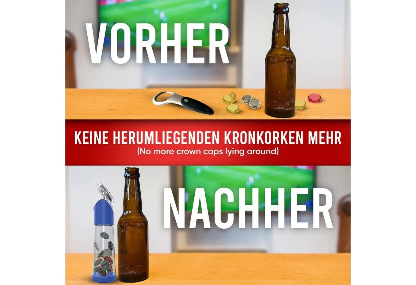 wortek Flaschenöffner mit Auffangbehälter blau - Bild 4