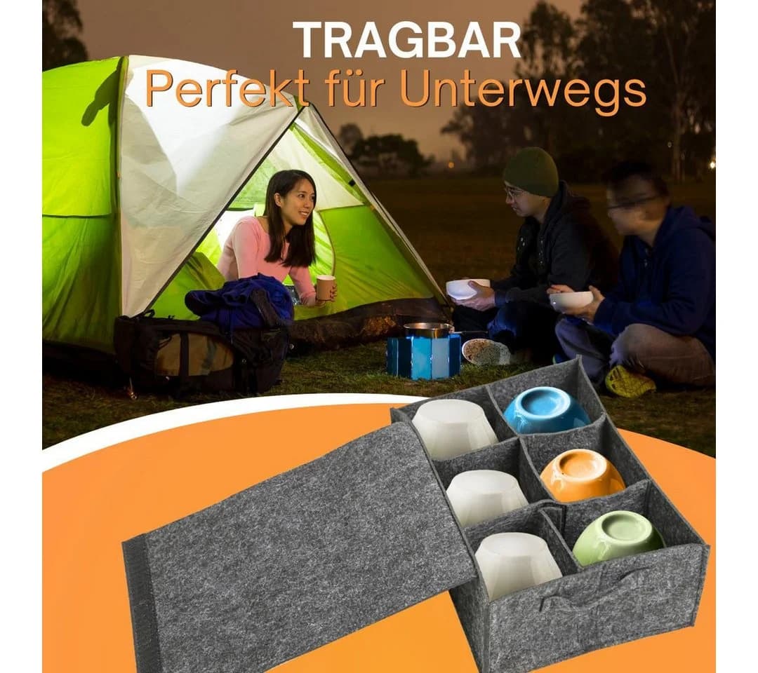 wortek Tassenhalter Filz für 6 Tassen Camping Zubehör - Bild 4