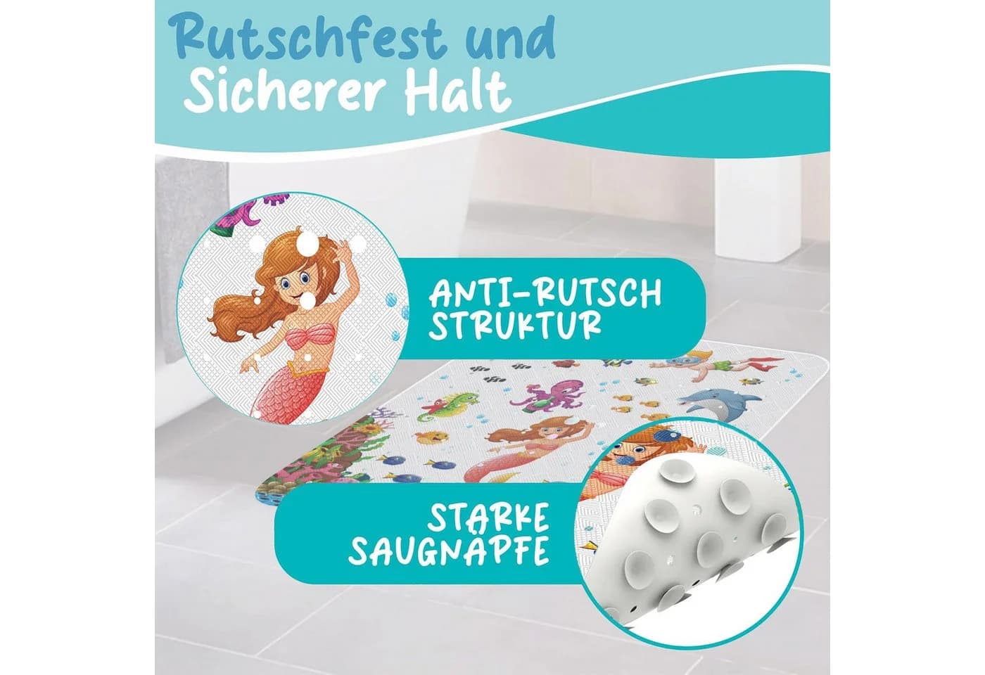 Delluxia Duscheinlage rutschfest bunt für Kinder - Bild 3