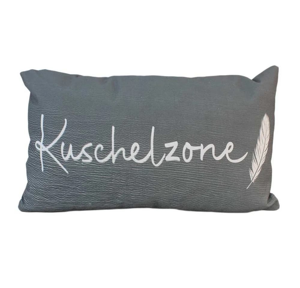 Bada Bing Kuschelzone Dekokissen Grau Feder-Motiv - Bild 2