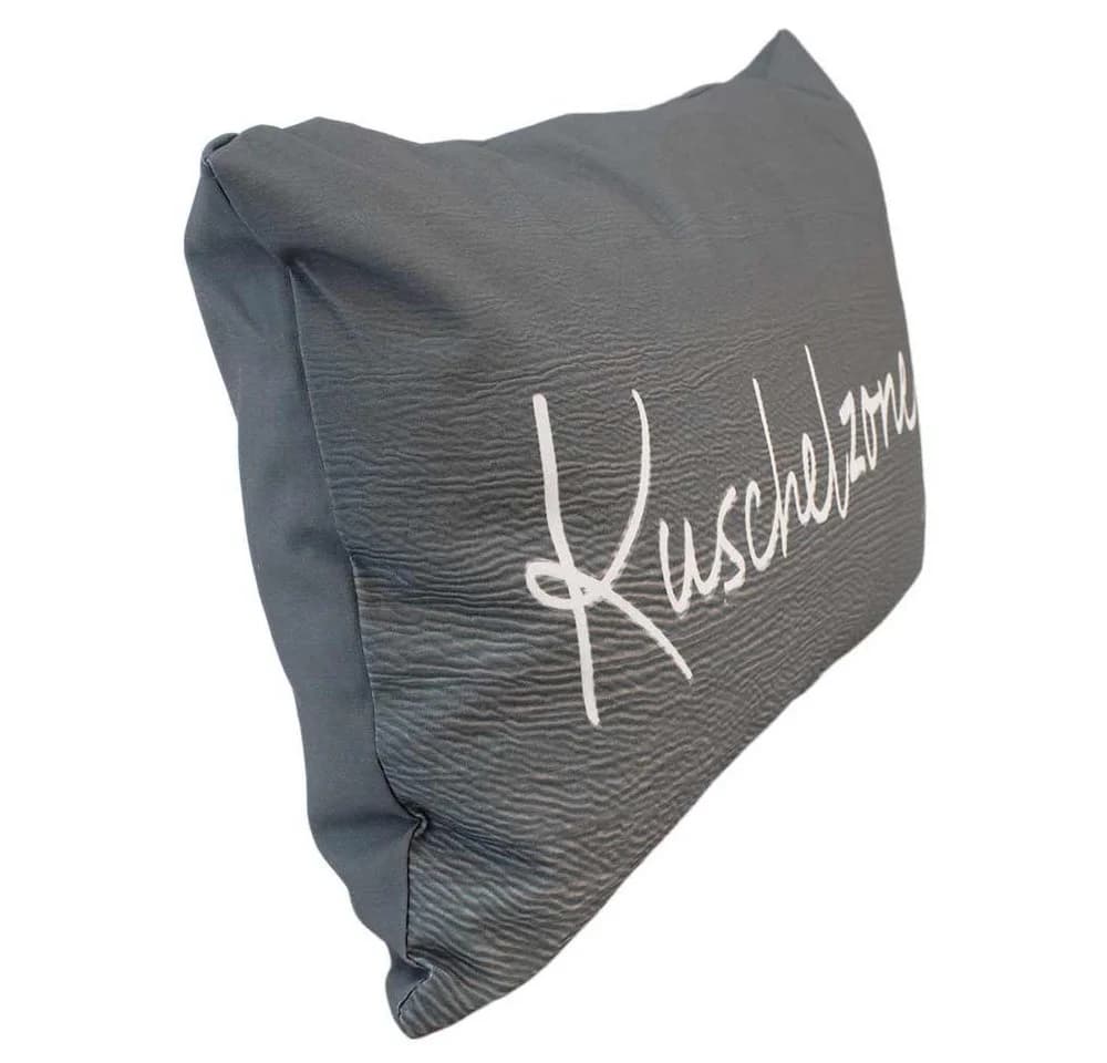 Bada Bing Kuschelzone Dekokissen Grau Feder-Motiv - Bild 3