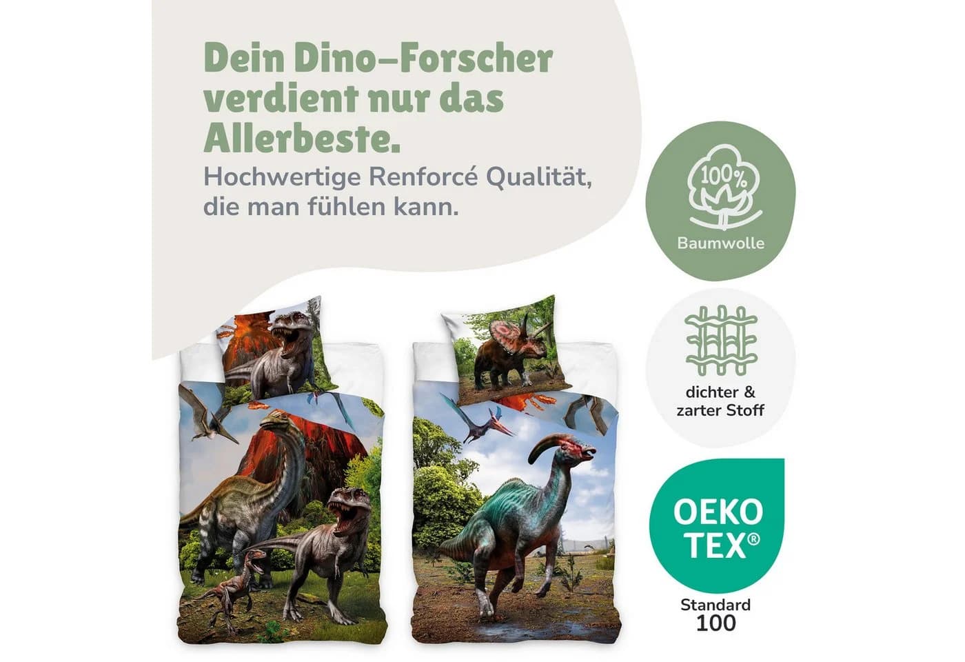 Familando Kinderbettwäsche Urzeit Dino Renforcé 100% Baumwolle - Bild 5