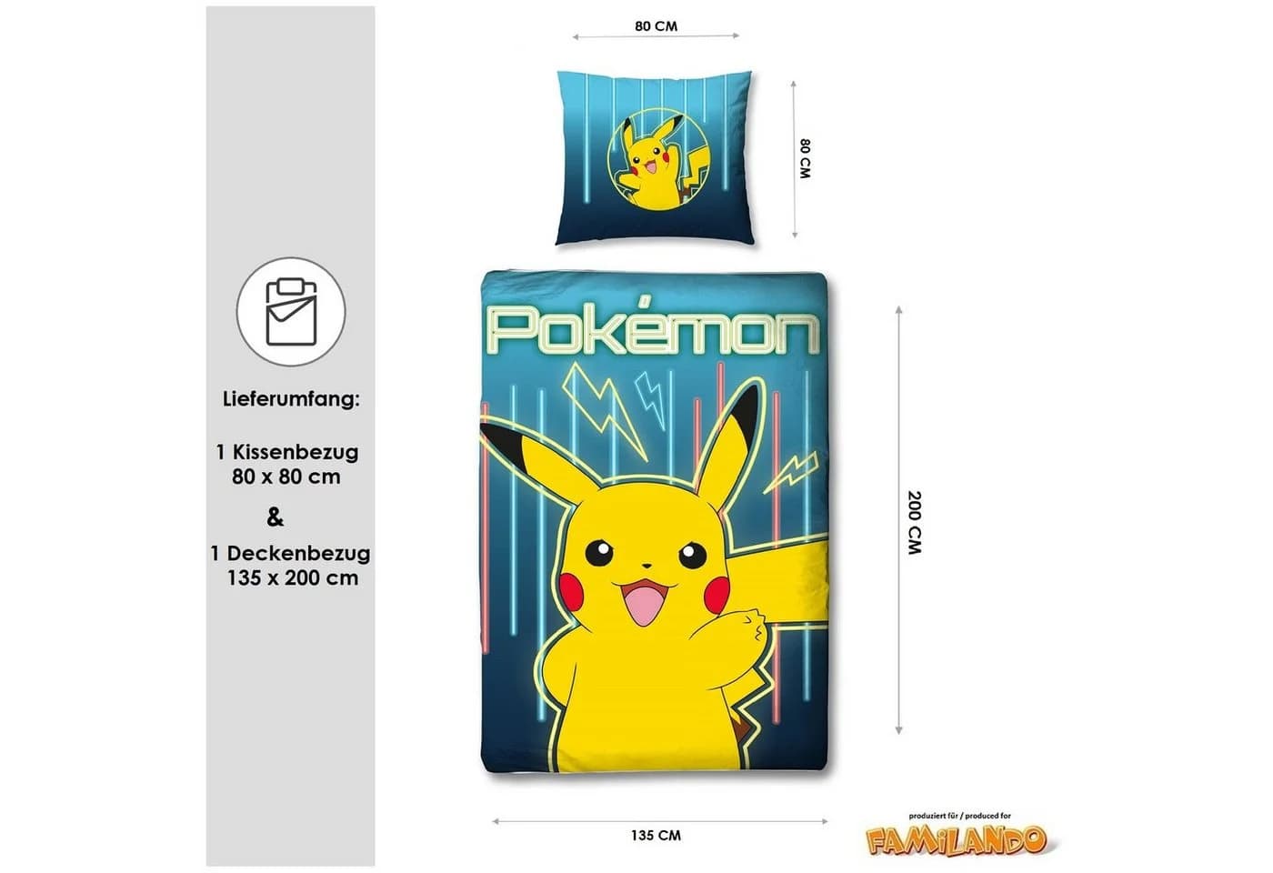 Familando Kinderbettwäsche Pokemon Glow 100% Baumwolle - Bild 3