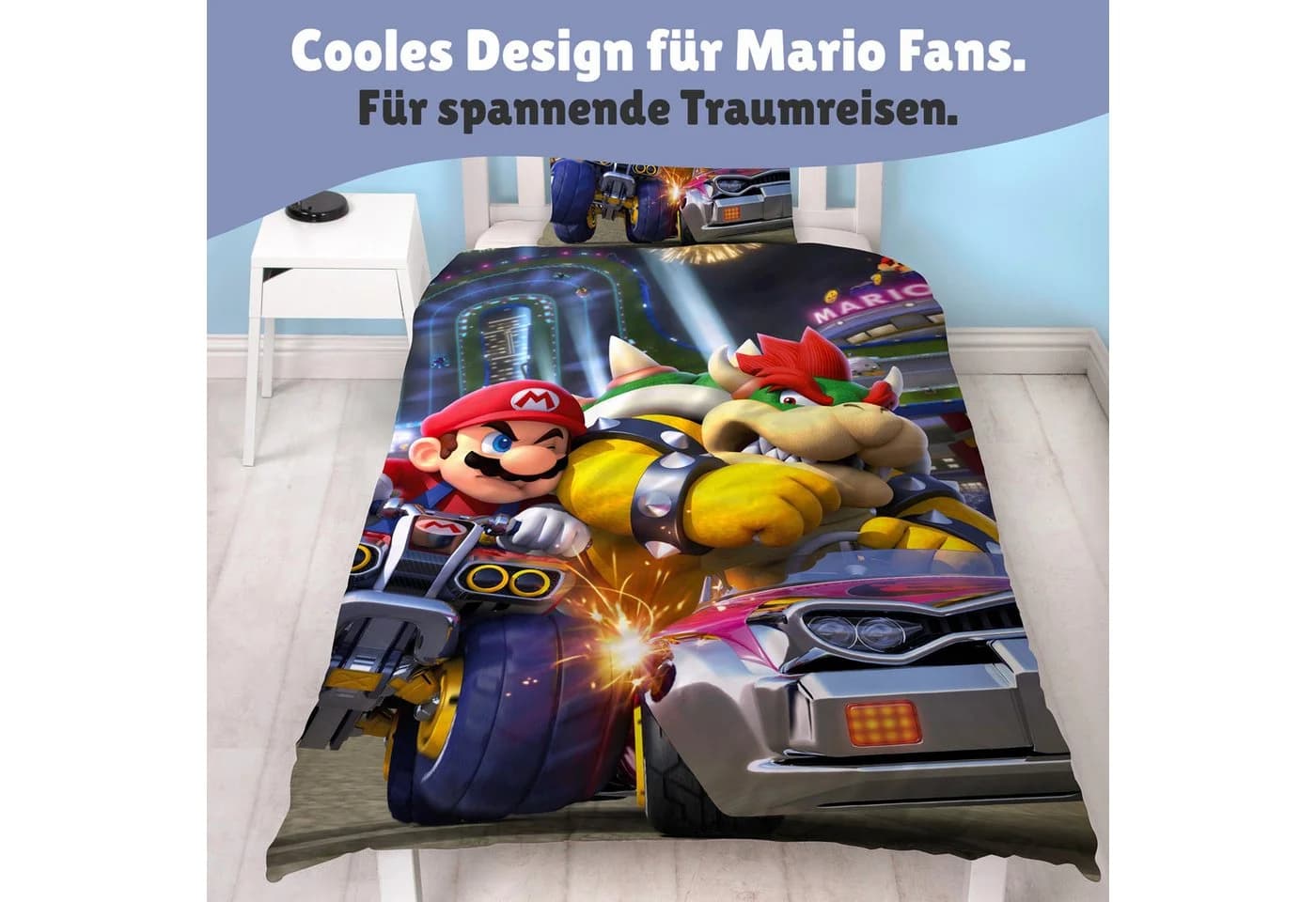 Familando Kinderbettwäsche Super Mario Kart Bump 100% Baumwolle - Bild 4