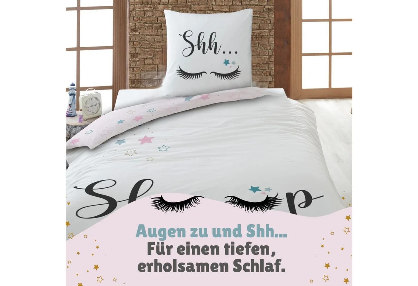 Familando Jugendbettwäsche Sweet Dreams Rosa Renforcé 2-teilig