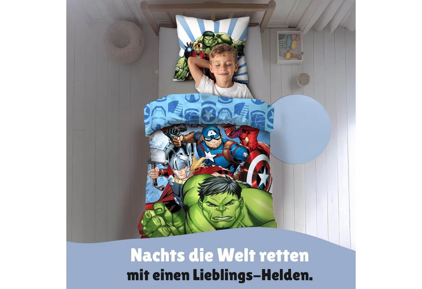Familando Kinderbettwäsche Avengers Hulk 2-teilig Blau - Bild 3