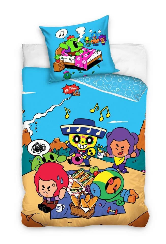 Familando Brawl Stars Kinderbettwäsche 100% Baumwolle mit Reißverschluss