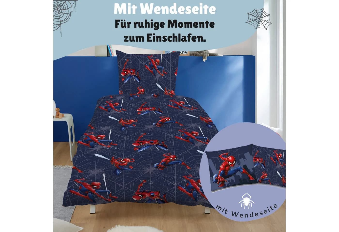 Familando Kinderbettwäsche Spiderman 100% Baumwolle Renforcé Wendemotiv - Bild 4