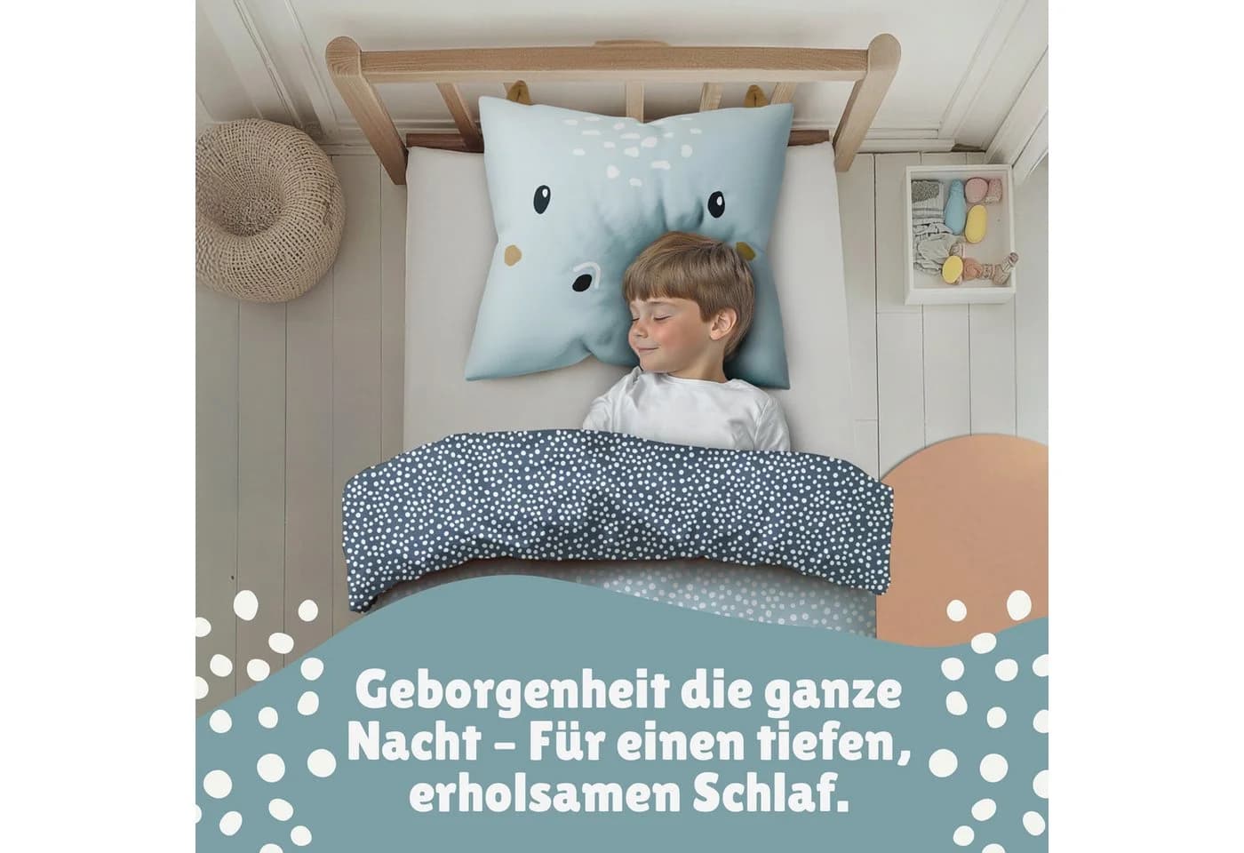 Familando Kinderbettwäsche Hippo mit Ohren 100% Baumwolle - Bild 3