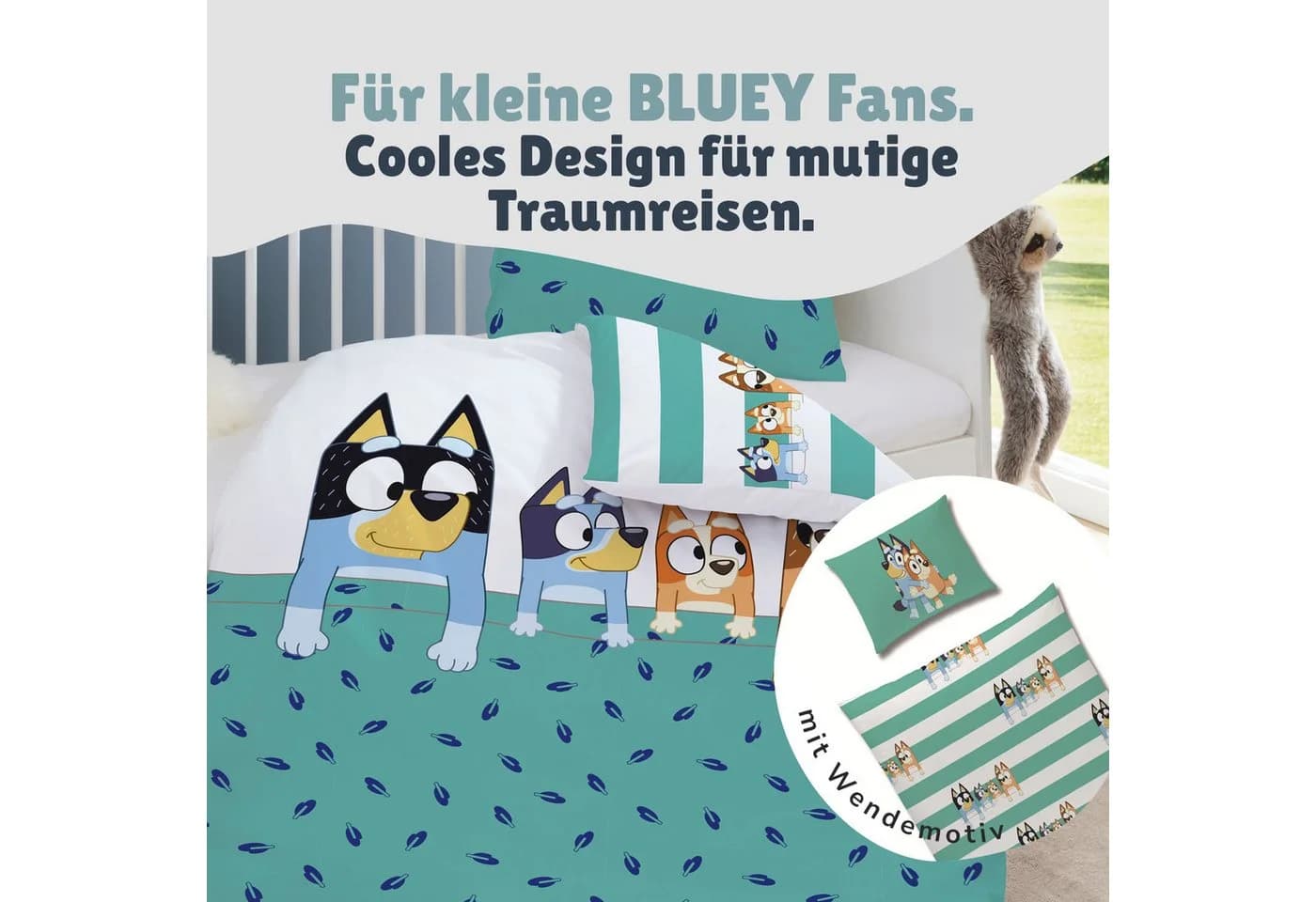 Familando Bluey Kinderbettwäsche 100x135 100% Baumwolle - Bild 5